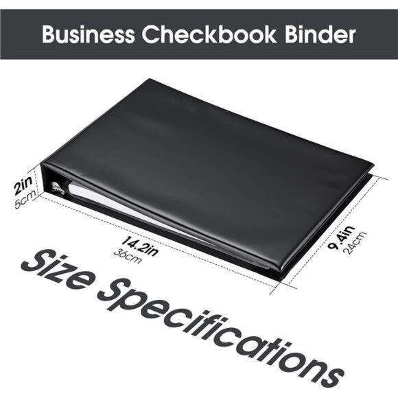 7 Ring Business Check Book Binder, 600 Checks Capacity for 9" x 13" Sheets, PU - Picture 2 of 8